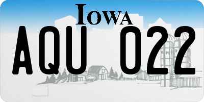 IA license plate AQU022