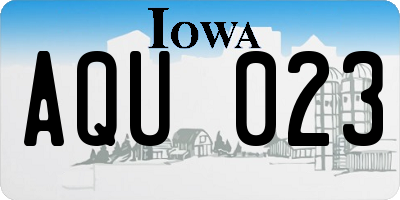 IA license plate AQU023