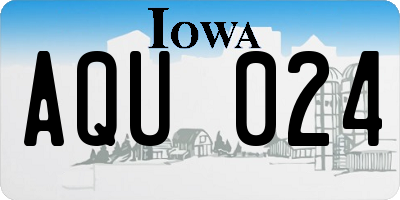 IA license plate AQU024