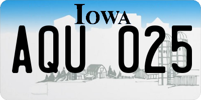 IA license plate AQU025
