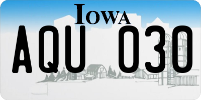 IA license plate AQU030