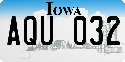IA license plate AQU032