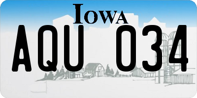 IA license plate AQU034