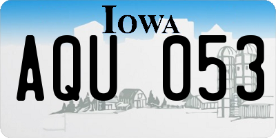 IA license plate AQU053