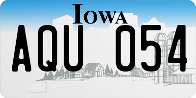 IA license plate AQU054