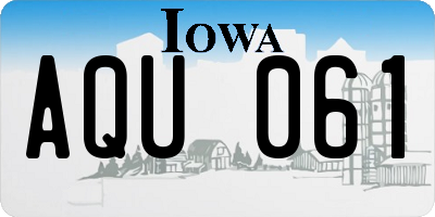 IA license plate AQU061