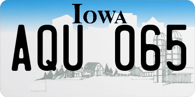 IA license plate AQU065