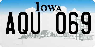 IA license plate AQU069