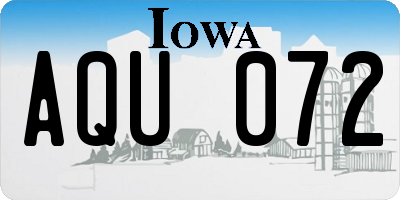 IA license plate AQU072