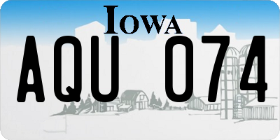 IA license plate AQU074