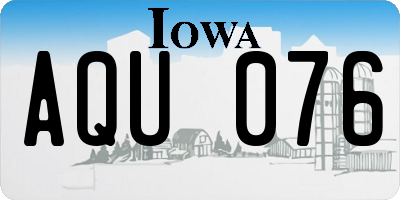 IA license plate AQU076