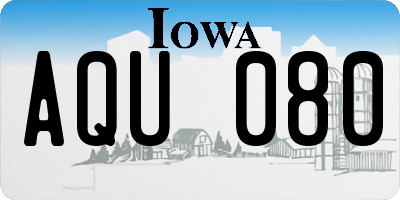 IA license plate AQU080