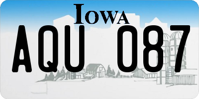 IA license plate AQU087