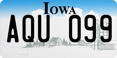 IA license plate AQU099