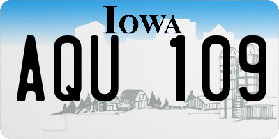IA license plate AQU109