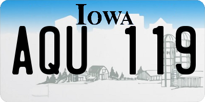 IA license plate AQU119