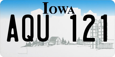 IA license plate AQU121