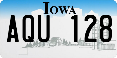IA license plate AQU128