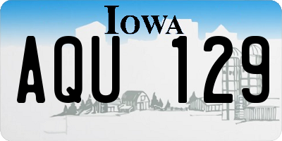 IA license plate AQU129