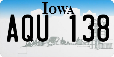 IA license plate AQU138