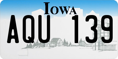 IA license plate AQU139