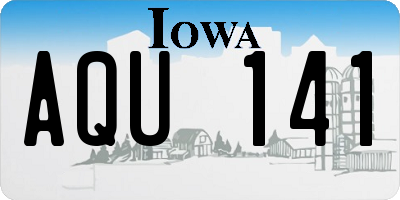 IA license plate AQU141