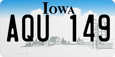 IA license plate AQU149