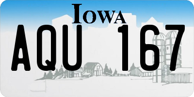 IA license plate AQU167