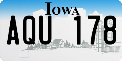 IA license plate AQU178