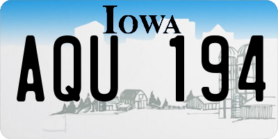 IA license plate AQU194