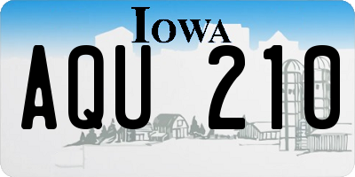 IA license plate AQU210