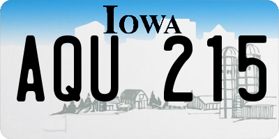 IA license plate AQU215