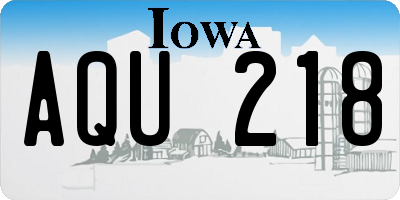 IA license plate AQU218