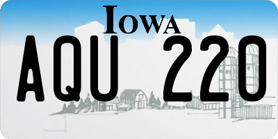 IA license plate AQU220