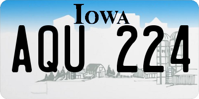 IA license plate AQU224