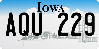 IA license plate AQU229