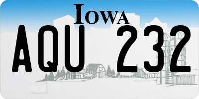 IA license plate AQU232