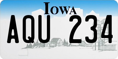 IA license plate AQU234