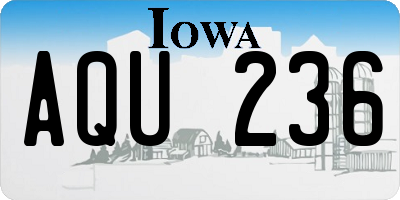 IA license plate AQU236