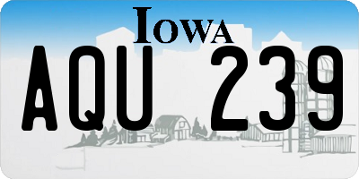 IA license plate AQU239