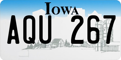 IA license plate AQU267
