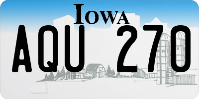 IA license plate AQU270