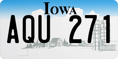 IA license plate AQU271