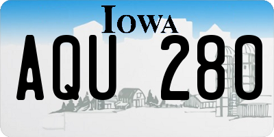 IA license plate AQU280