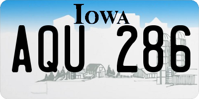 IA license plate AQU286