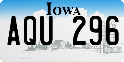 IA license plate AQU296
