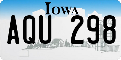 IA license plate AQU298