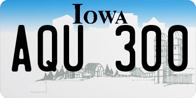 IA license plate AQU300