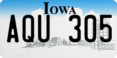 IA license plate AQU305