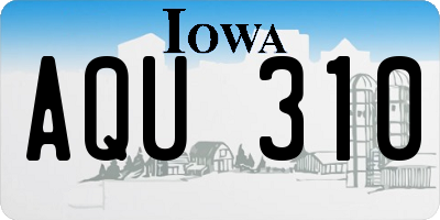 IA license plate AQU310